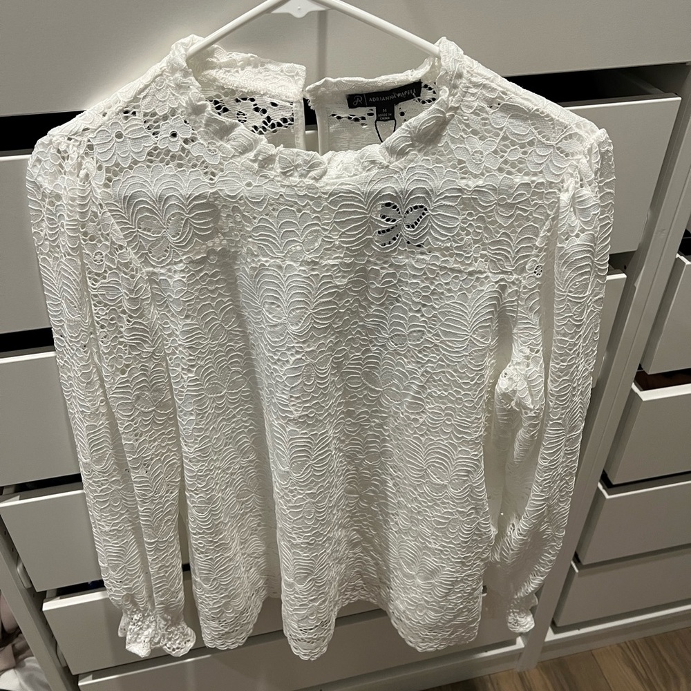 Adrianna papell long sleeve lace top